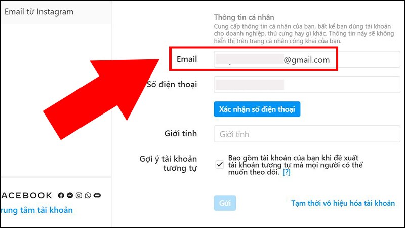 Bước 2: Kiểm tra email từ Instagram xem email được liên kết với tài khoản. Nếu vẫn là email của bạn thì bạn có thể đảo ngược tình thế này.